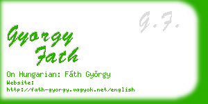 gyorgy fath business card