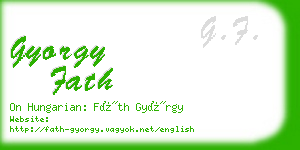 gyorgy fath business card